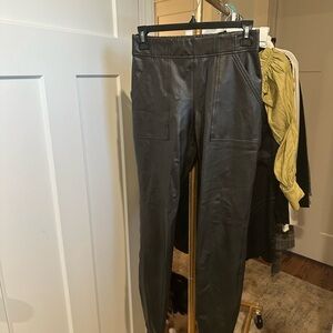 Black Faux Leather Pants